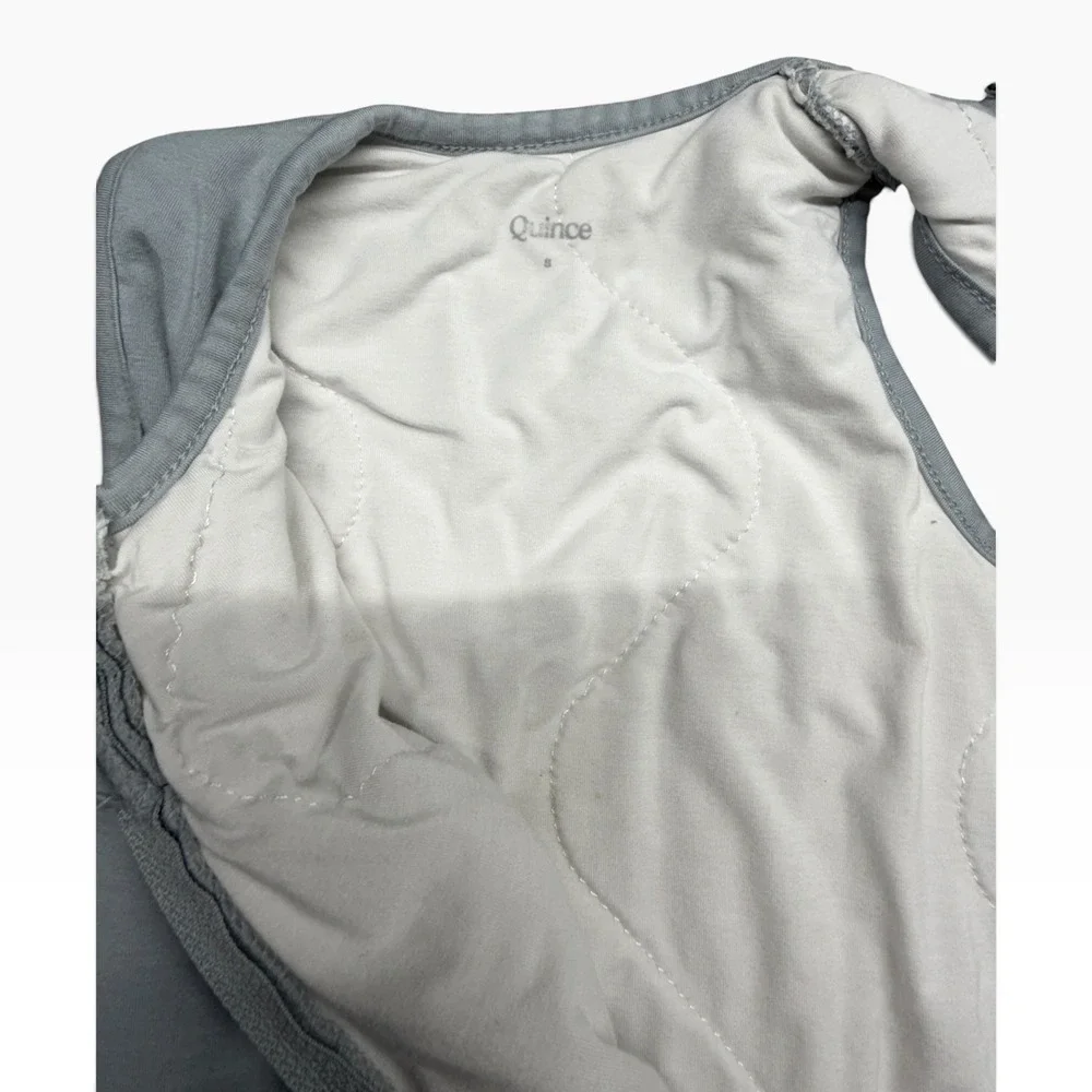 Quince Baby Sleep Sack Light Blue Quilted Wearable Blanket Size S Sleeveless